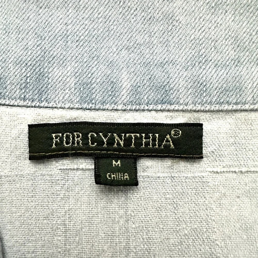 For Cynthia Medium M Denim Fringe Zip Front Vest Eyelash Shag Boho Western Funky
